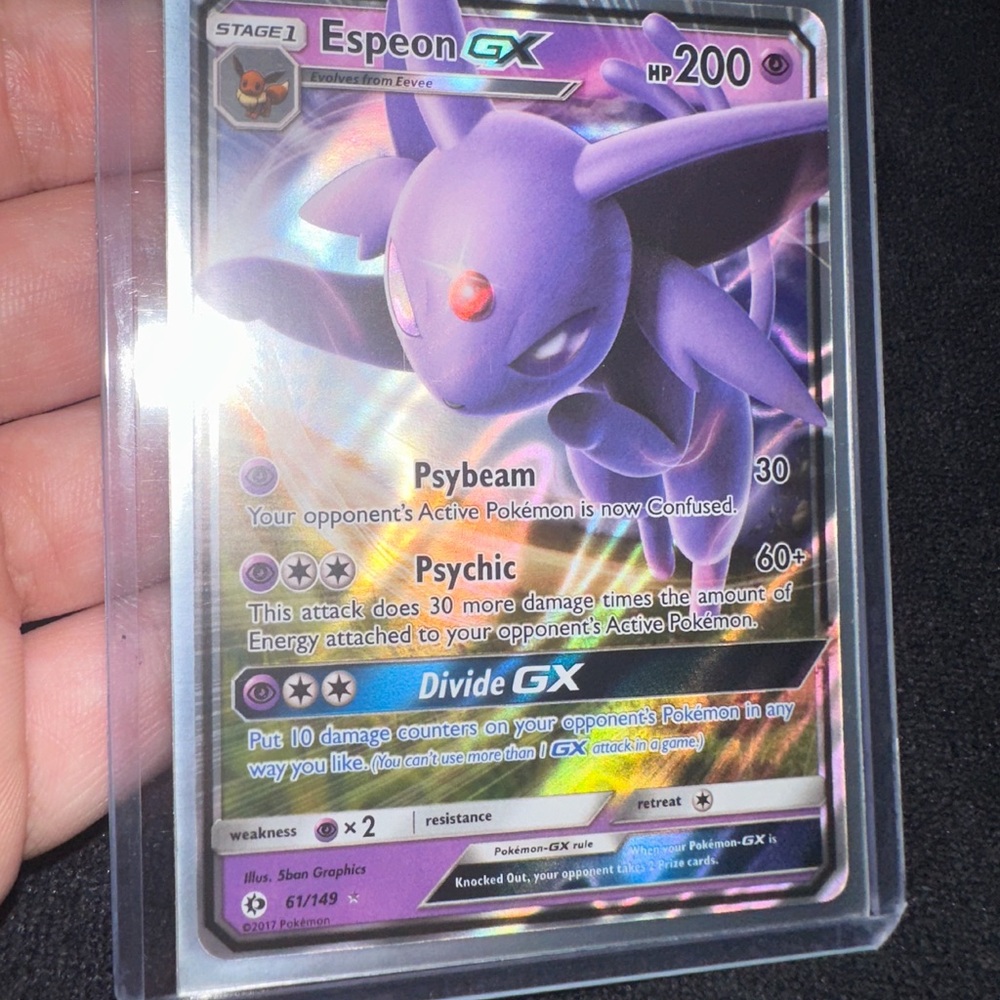 Espeon GX 61/149 SM Base Set Holo Pokémon Card - Near Mint